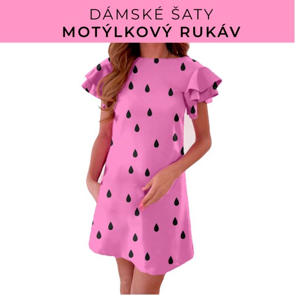 DÁMSKÝ střih - šaty s motýlkovým rukávem