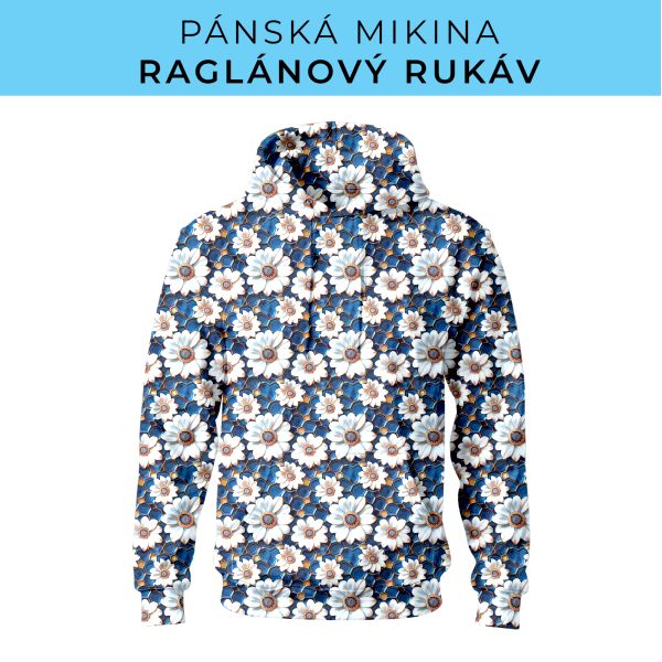 PÁNSKÝ střih - mikina raglan ZÁKLADNÍ s kapucí