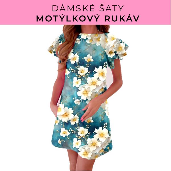 DÁMSKÝ střih - šaty s motýlkovým rukávem