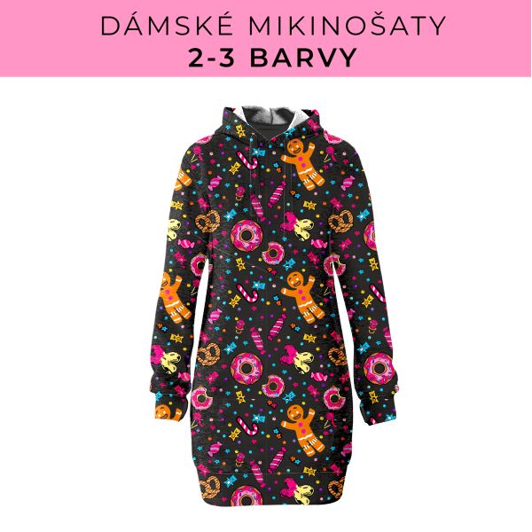 DÁMSKÝ střih - Mikinošaty 2-3 barvy