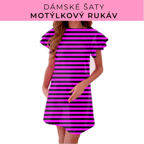 DÁMSKÝ střih - šaty s motýlkovým rukávem