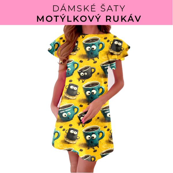 DÁMSKÝ střih - šaty s motýlkovým rukávem