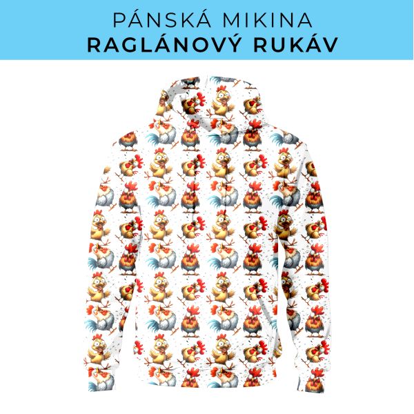 PÁNSKÝ střih - mikina raglan ZÁKLADNÍ s kapucí