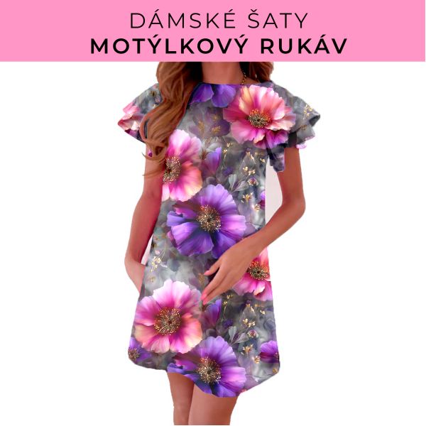 DÁMSKÝ střih - šaty s motýlkovým rukávem