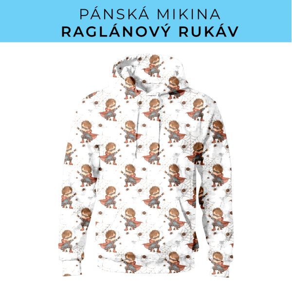 PÁNSKÝ střih - mikina raglan ZÁKLADNÍ s kapucí