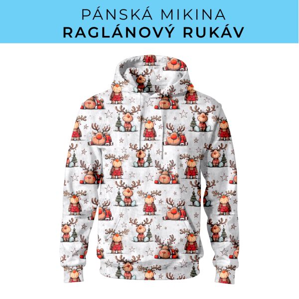 PÁNSKÝ střih - mikina raglan ZÁKLADNÍ s kapucí