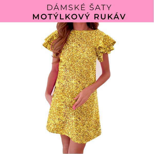 DÁMSKÝ střih - šaty s motýlkovým rukávem