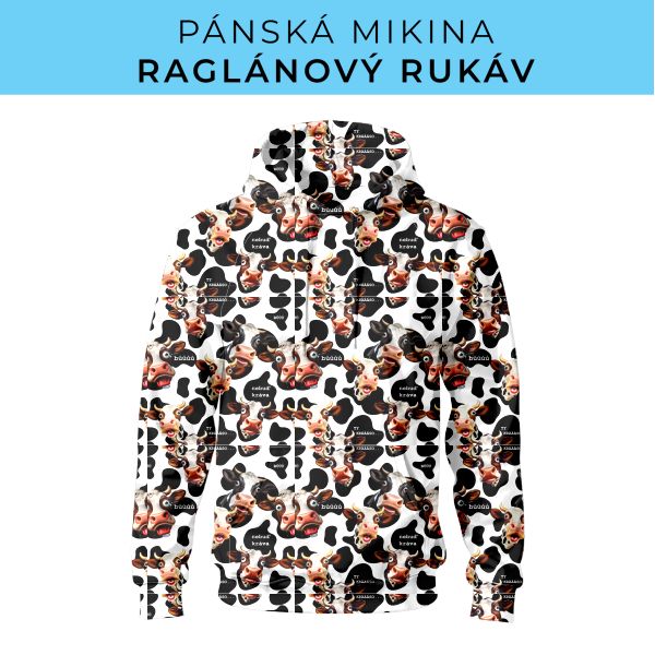 PÁNSKÝ střih - mikina raglan ZÁKLADNÍ s kapucí
