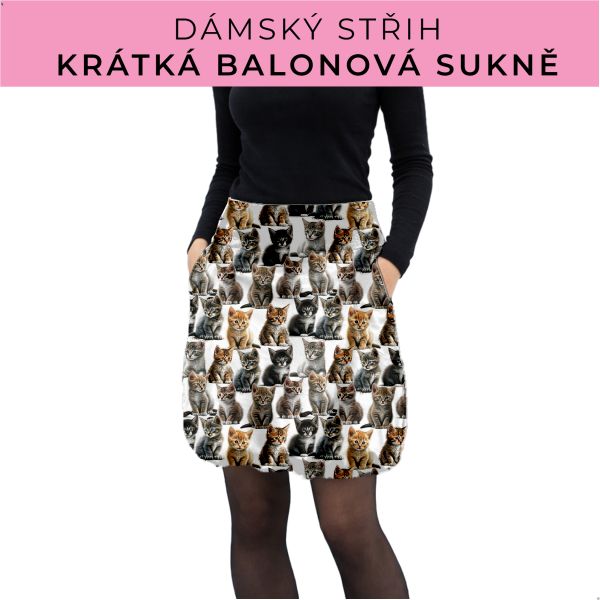 Dámský střih - balonová krátká sukně