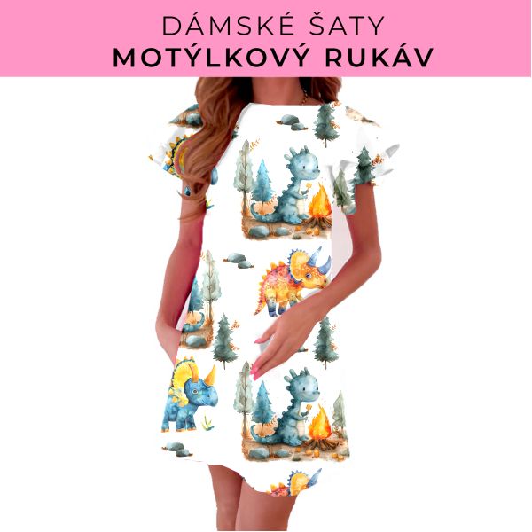 DÁMSKÝ střih - šaty s motýlkovým rukávem