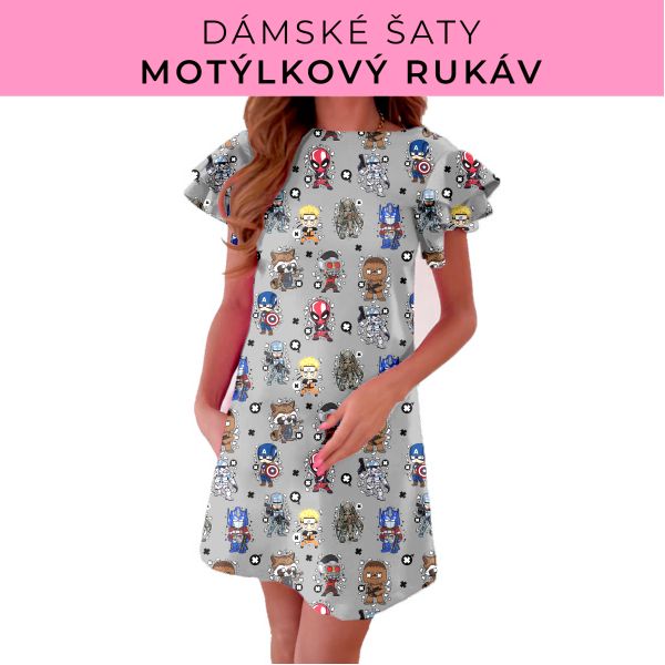 DÁMSKÝ střih - šaty s motýlkovým rukávem