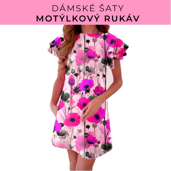DÁMSKÝ střih - šaty s motýlkovým rukávem
