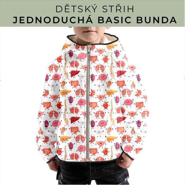 Dětský střih - jednoduchá dětská BASIC  bunda