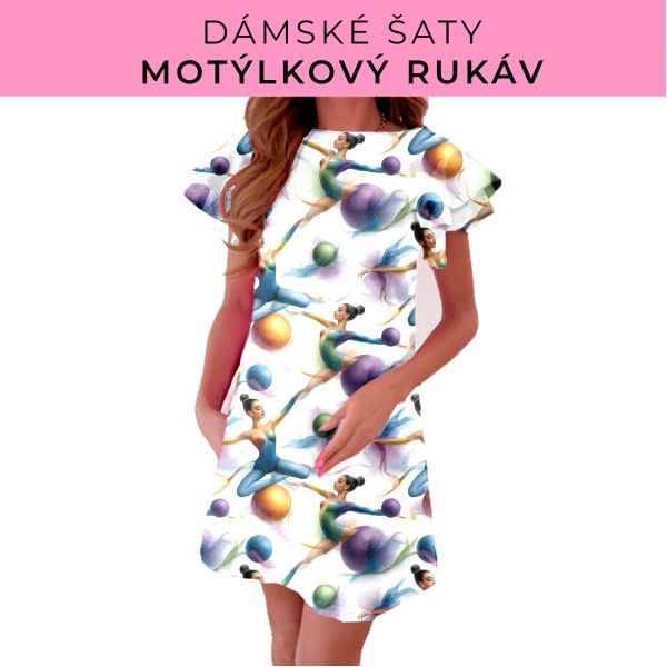 DÁMSKÝ střih - šaty s motýlkovým rukávem
