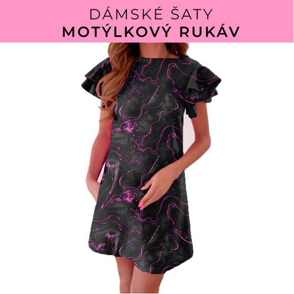 DÁMSKÝ střih - šaty s motýlkovým rukávem
