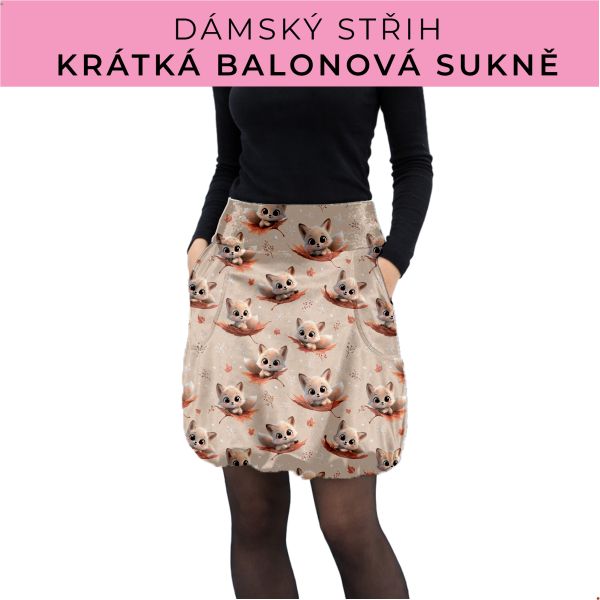 Dámský střih - balonová krátká sukně