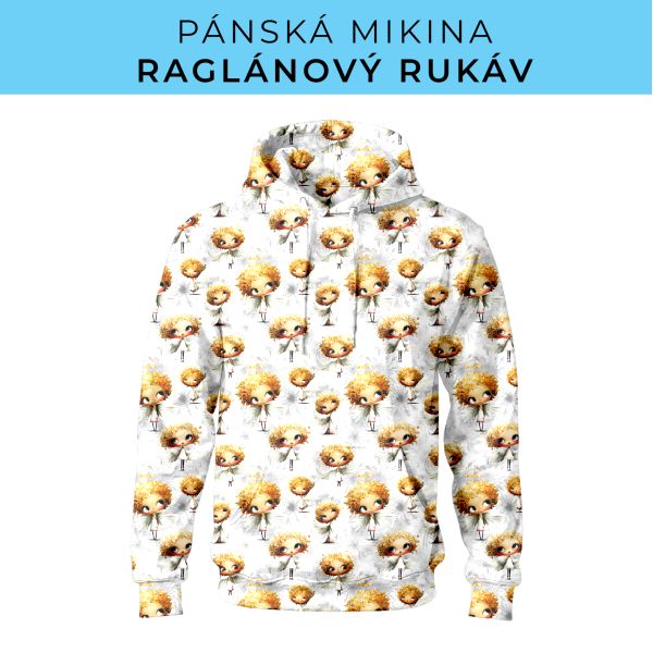 PÁNSKÝ střih - mikina raglan ZÁKLADNÍ s kapucí