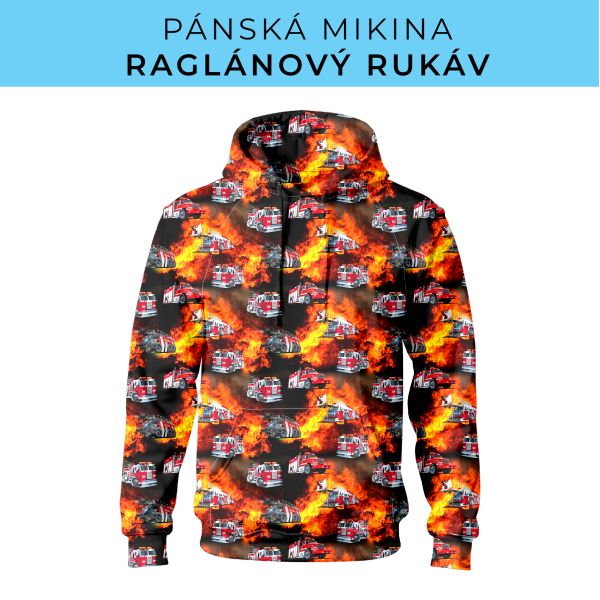 PÁNSKÝ střih - mikina raglan ZÁKLADNÍ s kapucí