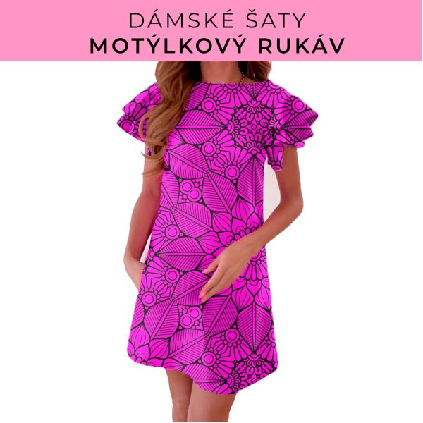 DÁMSKÝ střih - šaty s motýlkovým rukávem