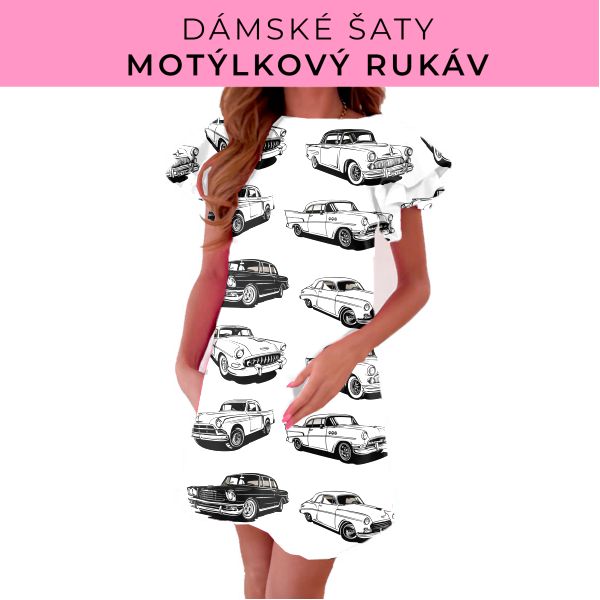 DÁMSKÝ střih - šaty s motýlkovým rukávem
