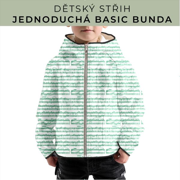 Dětský střih - jednoduchá dětská BASIC  bunda