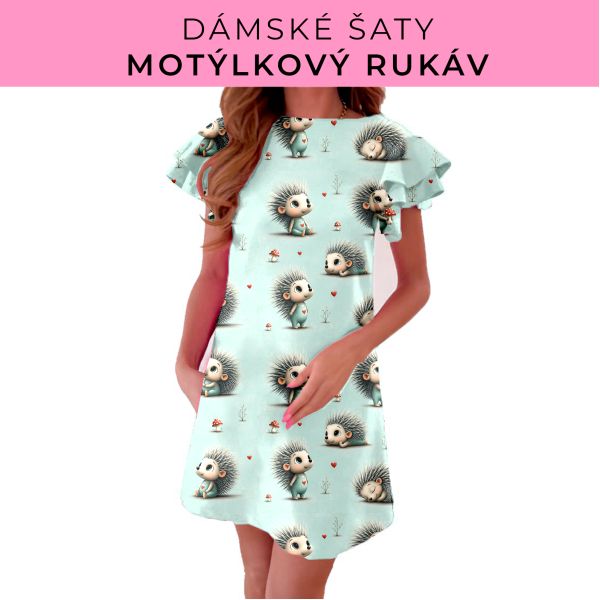 DÁMSKÝ střih - šaty s motýlkovým rukávem