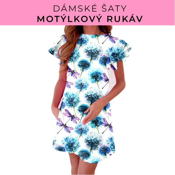 DÁMSKÝ střih - šaty s motýlkovým rukávem