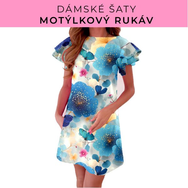 DÁMSKÝ střih - šaty s motýlkovým rukávem