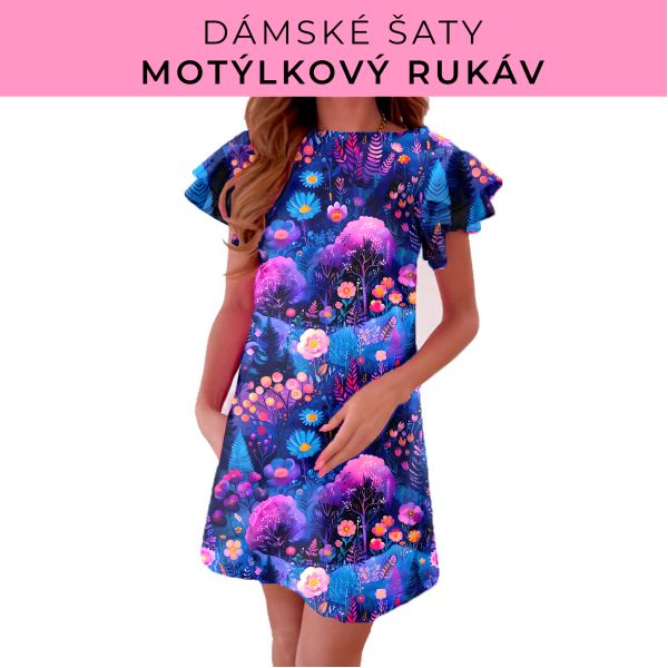 DÁMSKÝ střih - šaty s motýlkovým rukávem