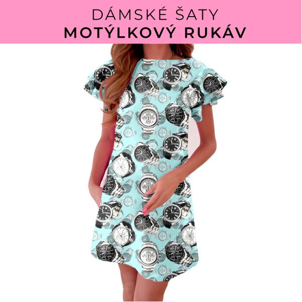 DÁMSKÝ střih - šaty s motýlkovým rukávem