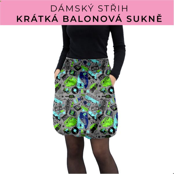 Dámský střih - balonová krátká sukně