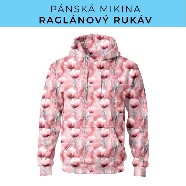 PÁNSKÝ střih - mikina raglan ZÁKLADNÍ s kapucí