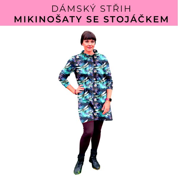 Dámský střih - mikinové šaty se stojáčkem
