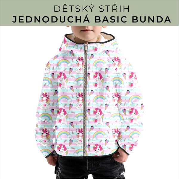 Dětský střih - jednoduchá dětská BASIC  bunda