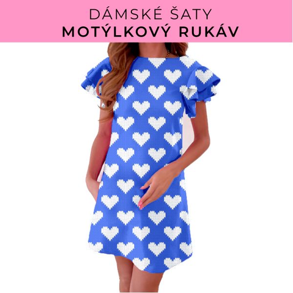 DÁMSKÝ střih - šaty s motýlkovým rukávem