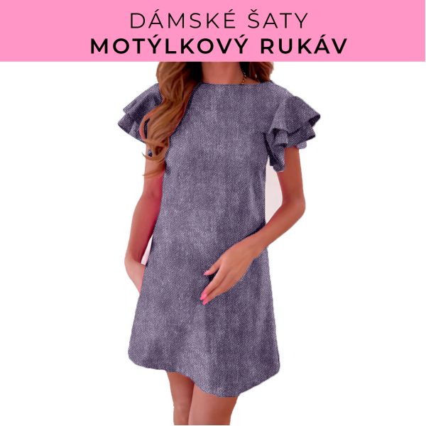 DÁMSKÝ střih - šaty s motýlkovým rukávem