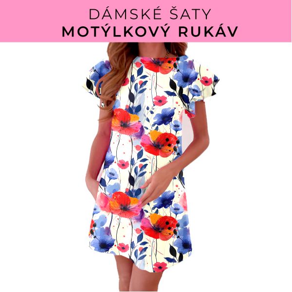 DÁMSKÝ střih - šaty s motýlkovým rukávem