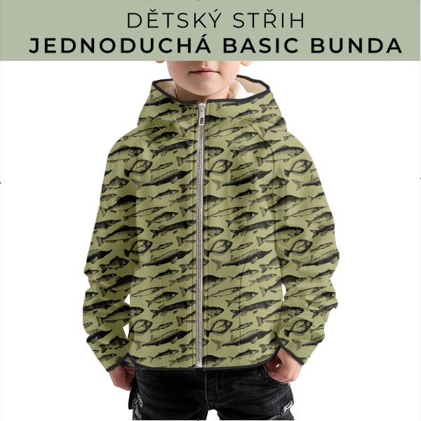 Dětský střih - jednoduchá dětská BASIC  bunda