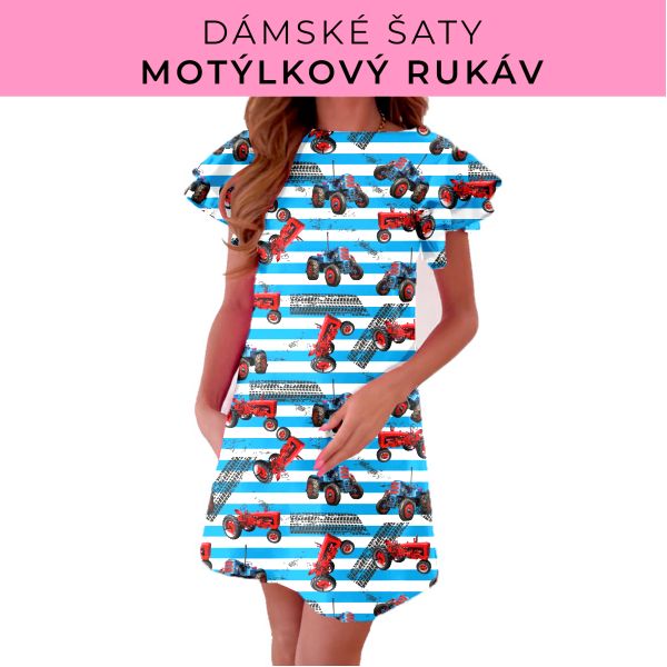 DÁMSKÝ střih - šaty s motýlkovým rukávem