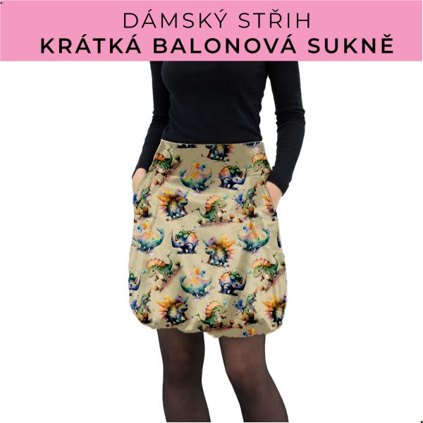 Dámský střih - balonová krátká sukně