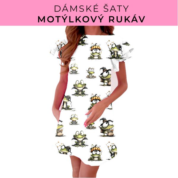 DÁMSKÝ střih - šaty s motýlkovým rukávem