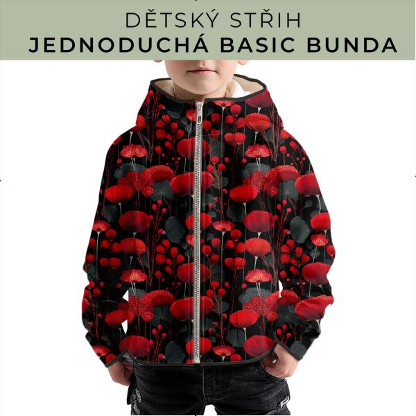 Dětský střih - jednoduchá dětská BASIC  bunda