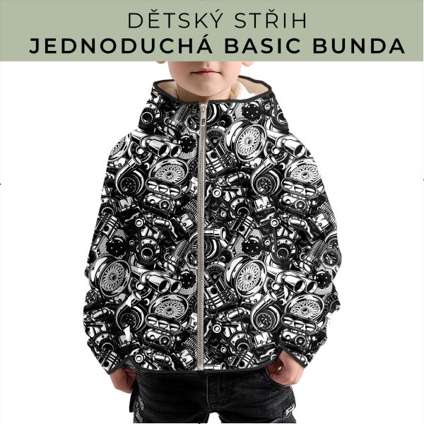 Dětský střih - jednoduchá dětská BASIC  bunda