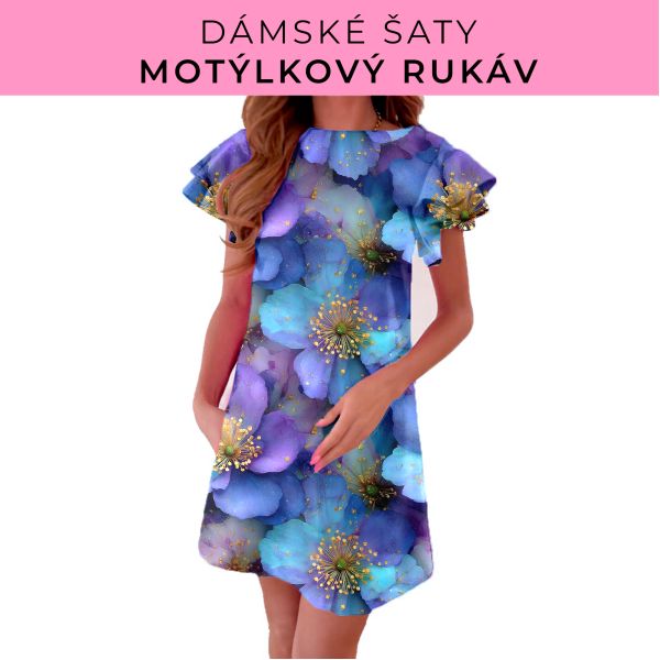 DÁMSKÝ střih - šaty s motýlkovým rukávem