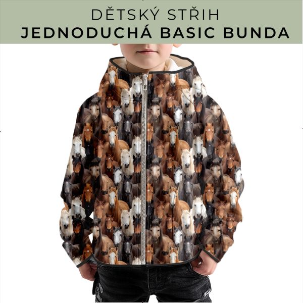 Dětský střih - jednoduchá dětská BASIC  bunda