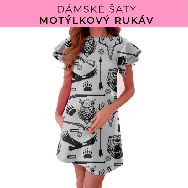DÁMSKÝ střih - šaty s motýlkovým rukávem