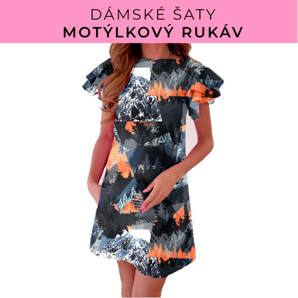 DÁMSKÝ střih - šaty s motýlkovým rukávem