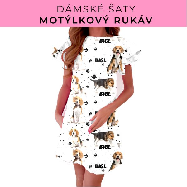 DÁMSKÝ střih - šaty s motýlkovým rukávem