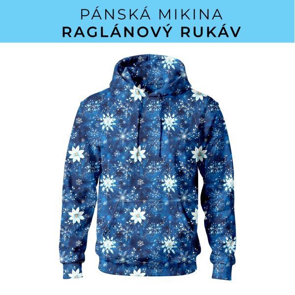PÁNSKÝ střih - mikina raglan ZÁKLADNÍ s kapucí