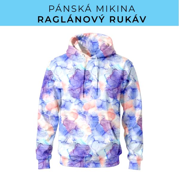 PÁNSKÝ střih - mikina raglan ZÁKLADNÍ s kapucí